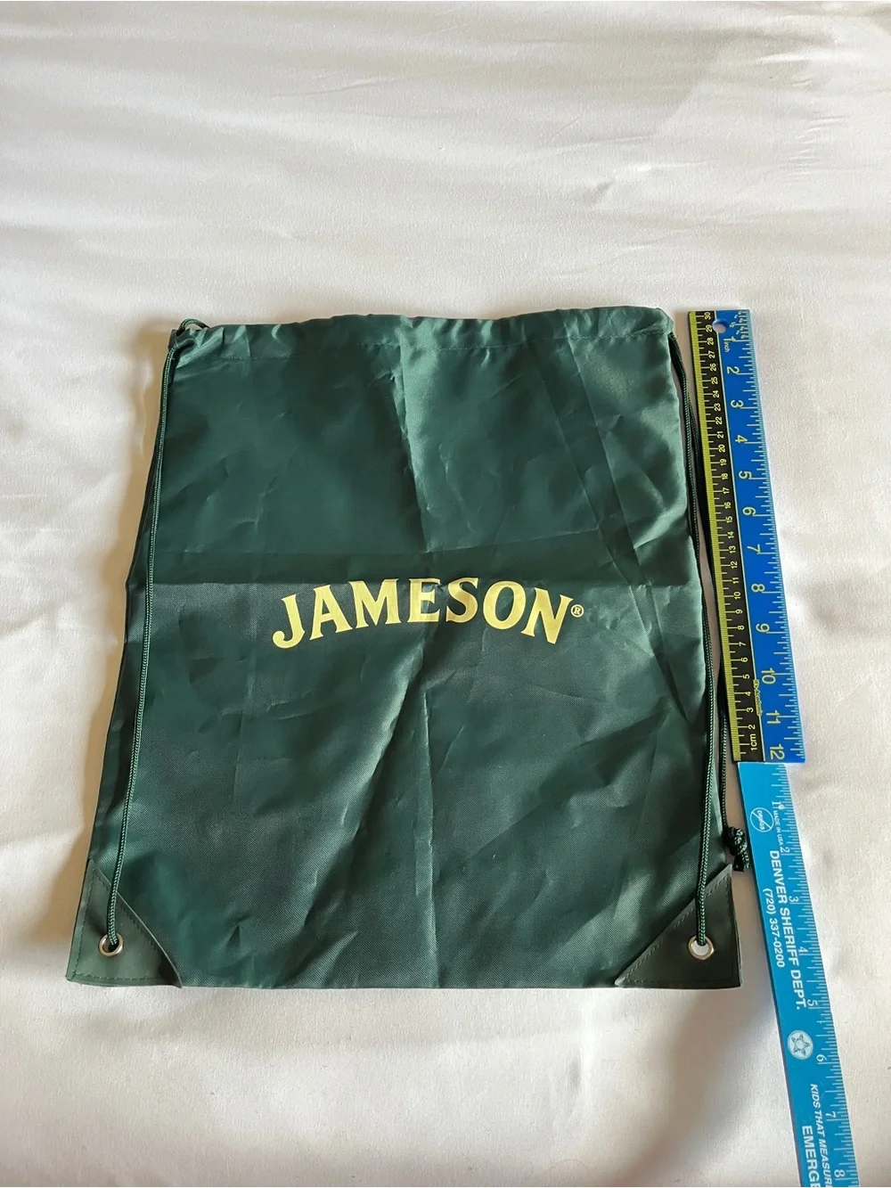 Jameson Dark Green Drawstring Bag Cinch Sack Gym Pouch 14
